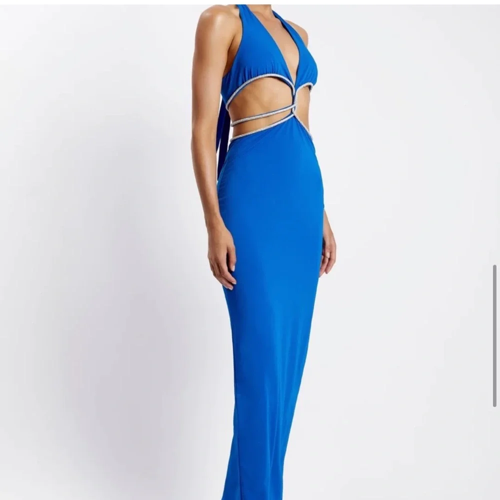 NWT Brand New Meshki NICHA Diamante Cut Out Midi Dress - Picture 7 of 16